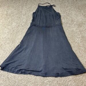 Tart Halter Dress Sleeveless Casual A-Line Sundress Gray Cupro Blend Size S